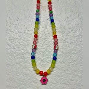 Vintage Multicolour Beaded Necklace with Charms
